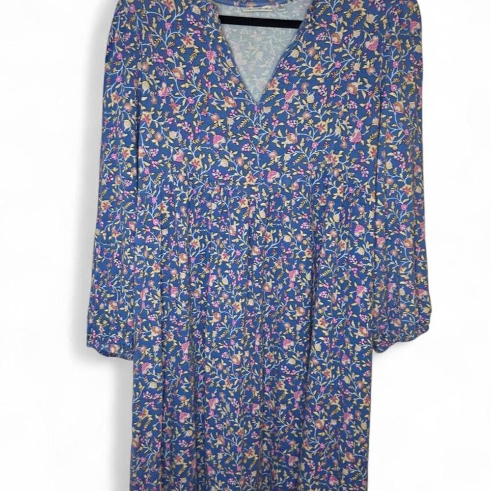 Wonderl Floral Dress XL V-Neck Long Sleeve Purple Blue Boho